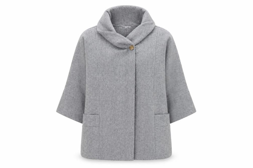 Womens UK Size XS Apricot Grey Overcoat