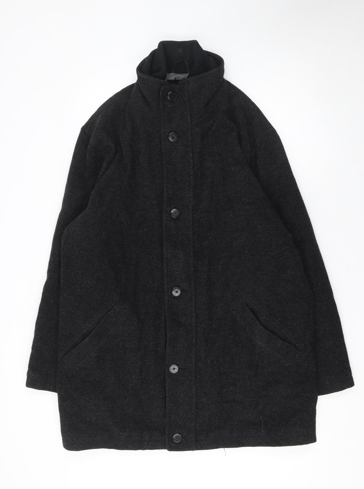Mens UK Size M STAMP COLLECTION Black Overcoat