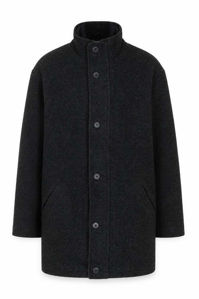 Mens UK Size M STAMP COLLECTION Black Overcoat