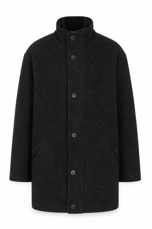 Mens UK Size M STAMP COLLECTION Black Overcoat