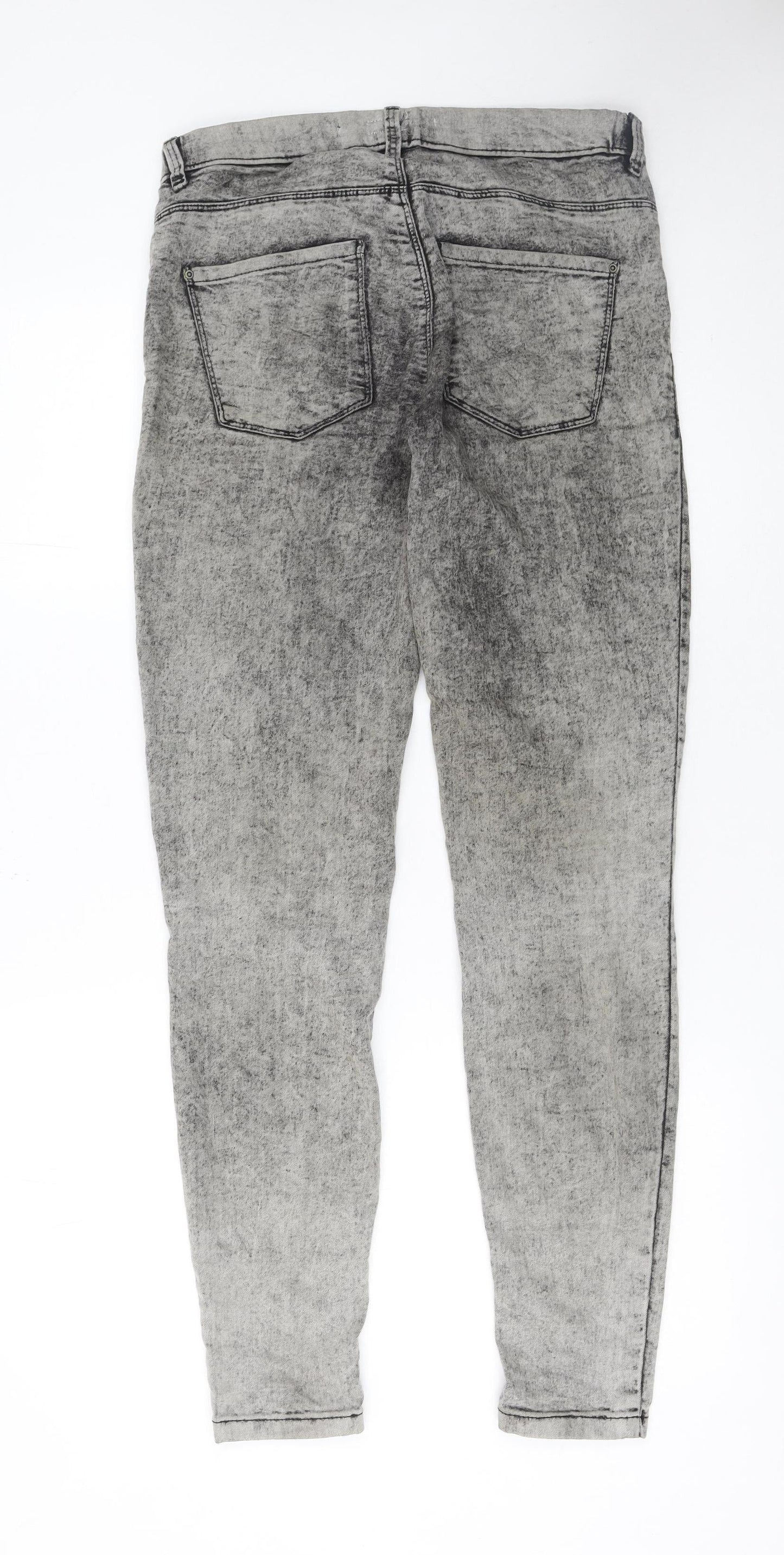 Womens UK Size 10 Pull & Bear Slim Fit Skinny Grey Jeans