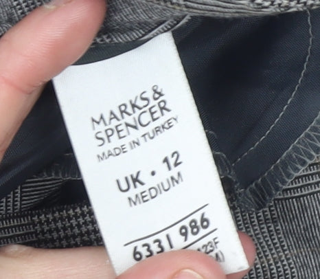 Womens UK Size 12 Marks and Spencer Regular Fit Dress Pants Grey Trousers