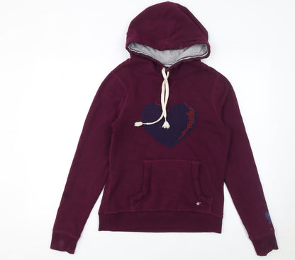 Womens UK Size S Hilfiger Denim Purple Pullover Hoodie