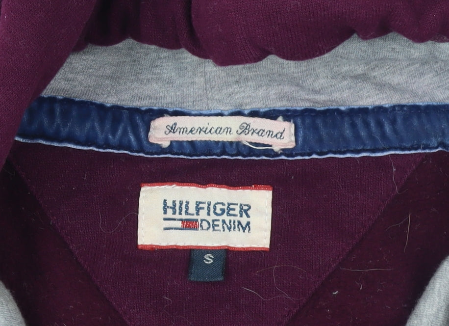 Womens UK Size S Hilfiger Denim Purple Pullover Hoodie