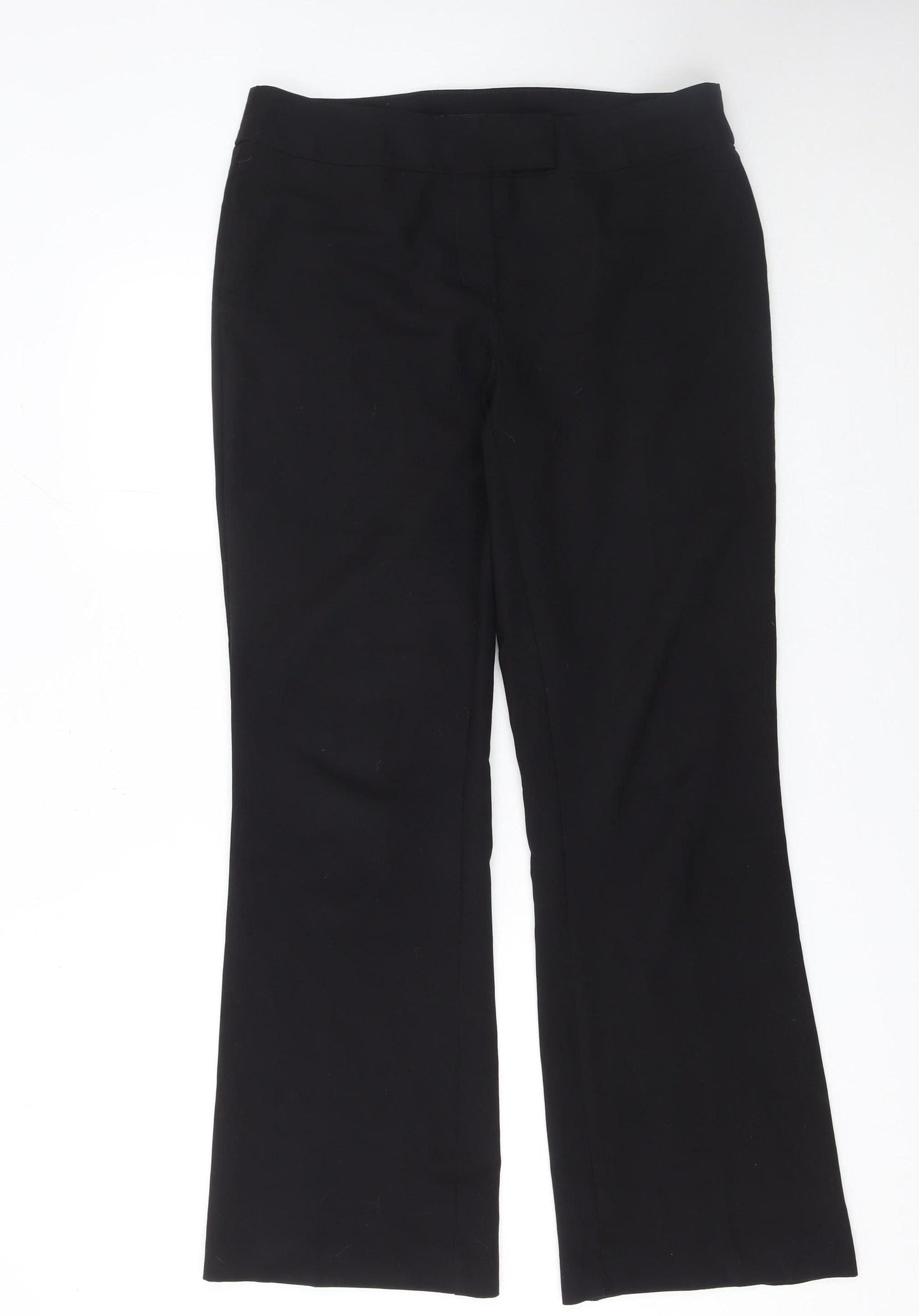 Womens UK Size 12 George Regular Fit Dress Pants Black Trousers