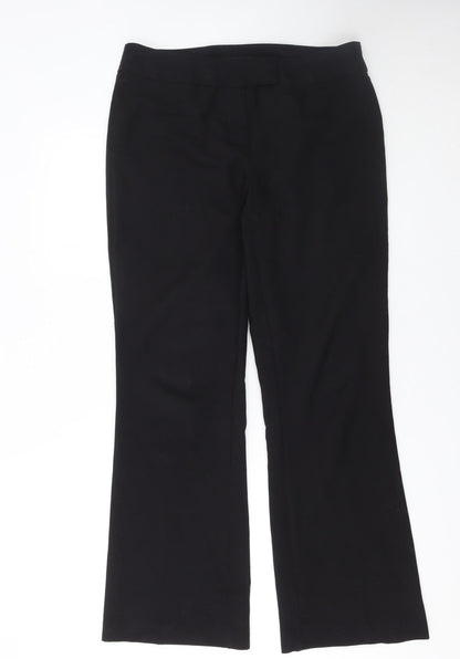 Womens UK Size 12 George Regular Fit Dress Pants Black Trousers