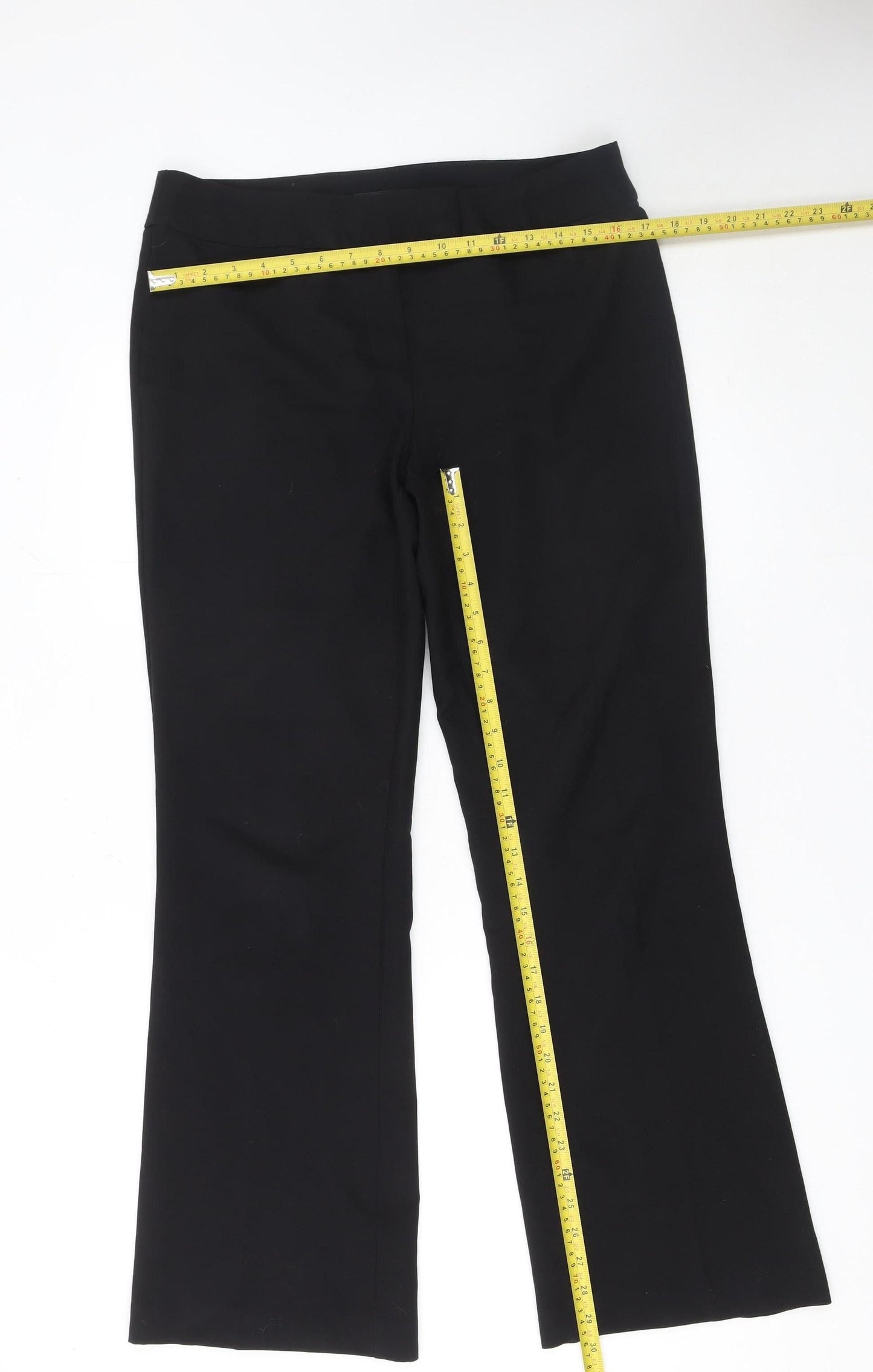 Womens UK Size 12 George Regular Fit Dress Pants Black Trousers