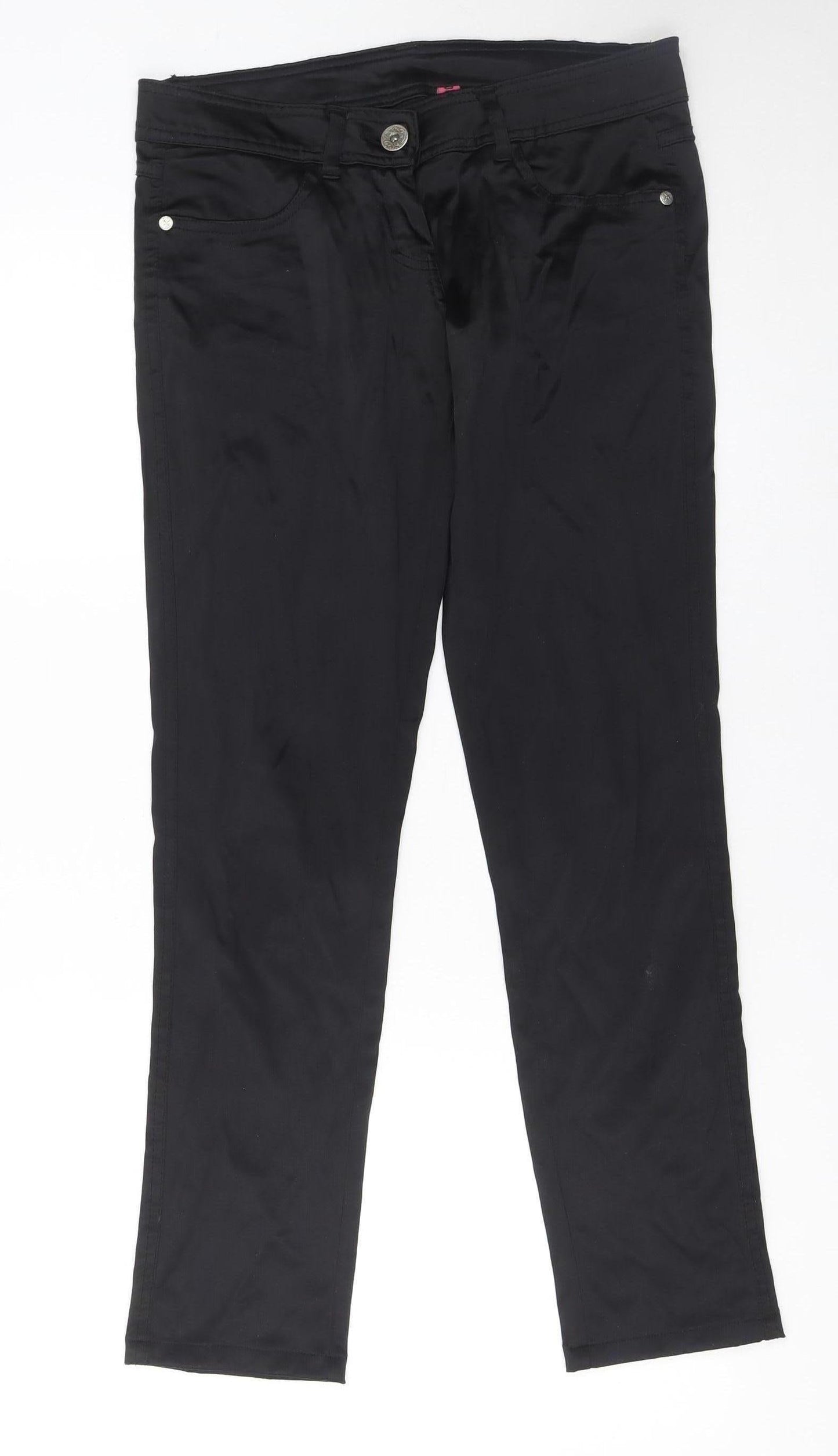Womens UK Size 8 Denim Co Slim Fit Jeans Black Trousers