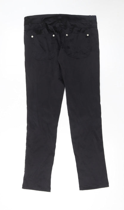 Womens UK Size 8 Denim Co Slim Fit Jeans Black Trousers