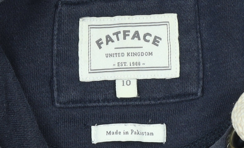 Womens UK Size 10 FatFace Blue Pullover Hoodie