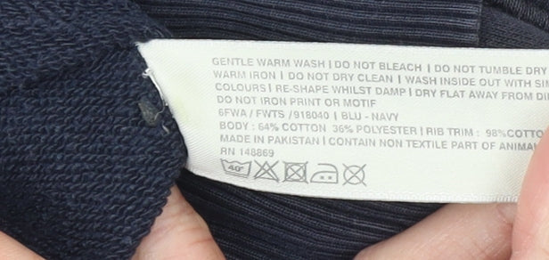 Womens UK Size 10 FatFace Blue Pullover Hoodie