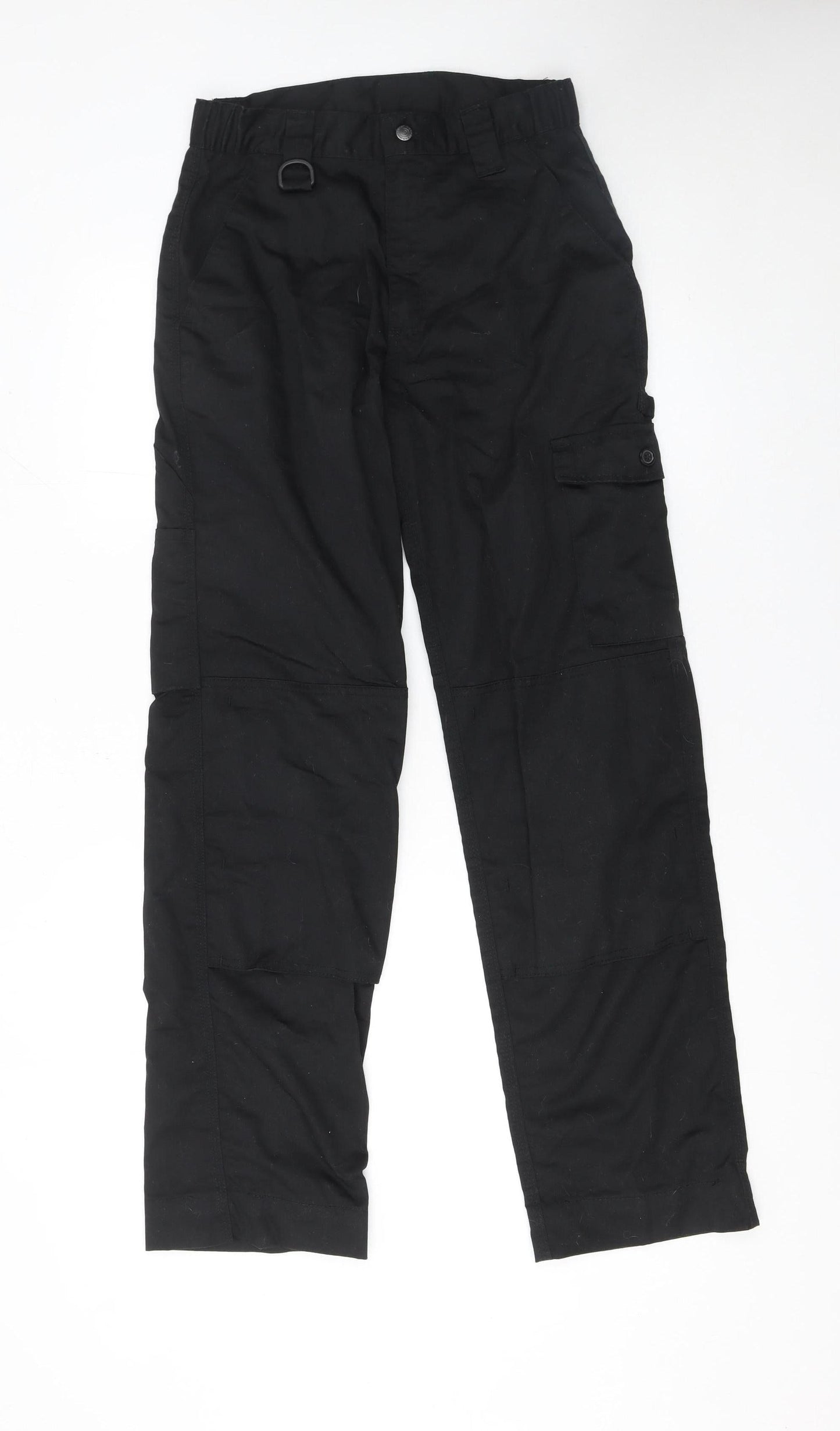 Mens UK Size 28 in Portwest Regular Fit Cargo Black Trousers