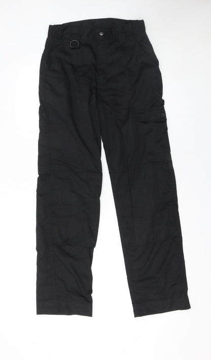 Mens UK Size 28 in Portwest Regular Fit Cargo Black Trousers