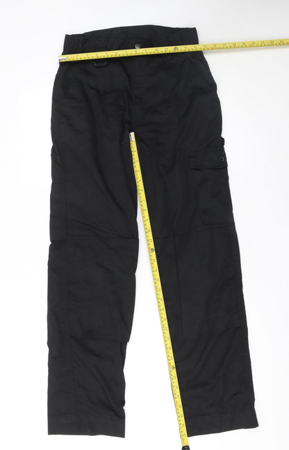 Mens UK Size 28 in Portwest Regular Fit Cargo Black Trousers