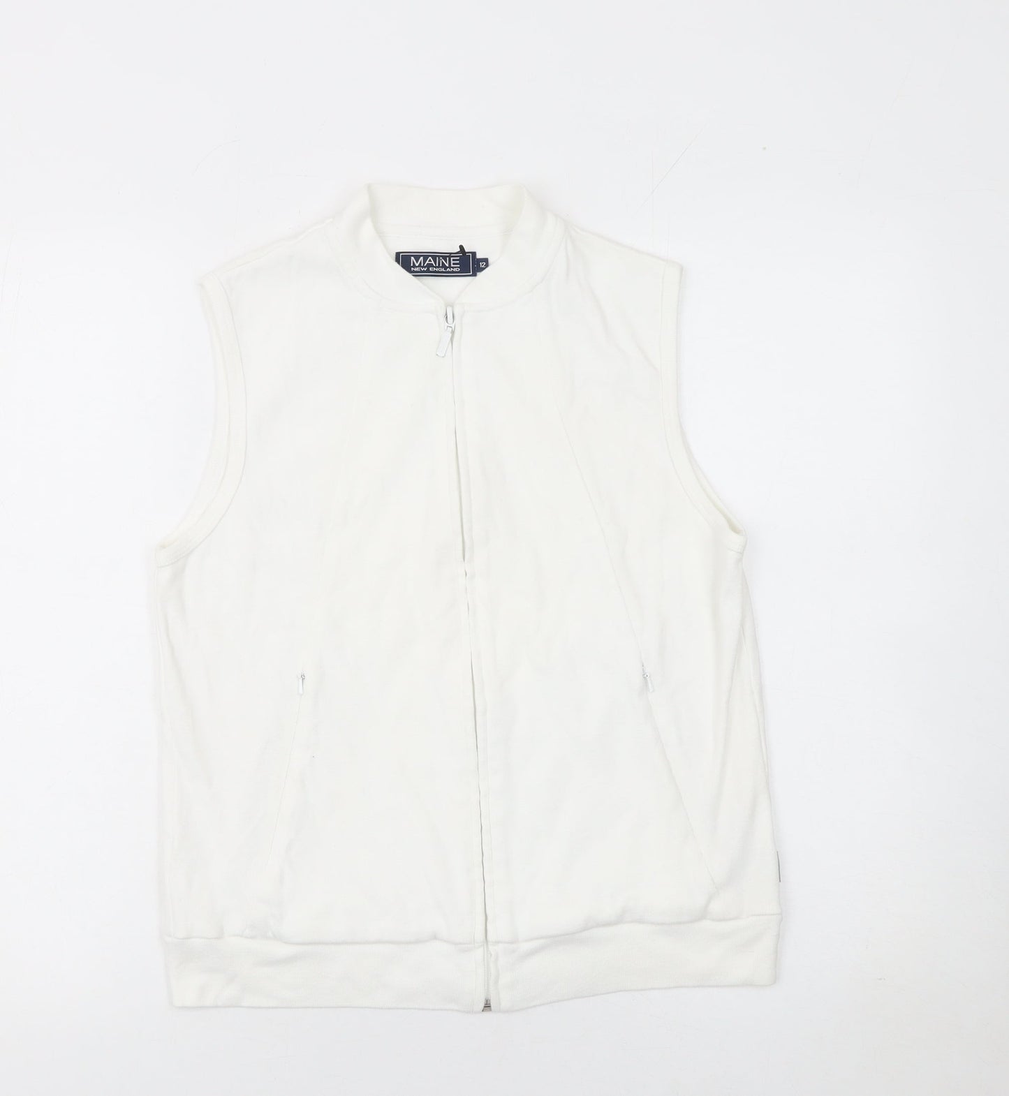 Womens UK Size 12 Maine New England Ivory Vest Sweatshirt