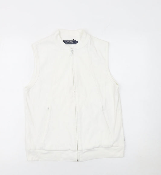 Womens UK Size 12 Maine New England Ivory Vest Sweatshirt
