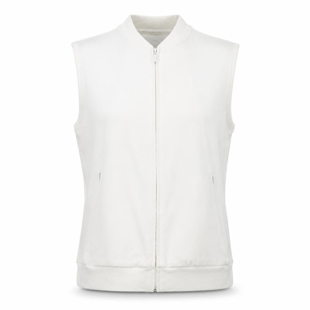 Front view of Maine New England women’s ivory vest full zip hoodie, size UK 12, cotton
