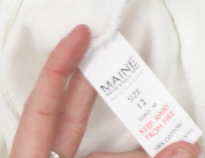 Womens UK Size 12 Maine New England Ivory Vest Sweatshirt