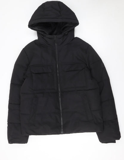 Mens UK Size M ONLY & SONS Black Puffer Jacket