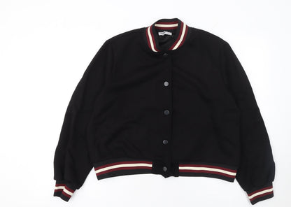 Womens UK Size 12 Unika Paris Black Varsity Jacket