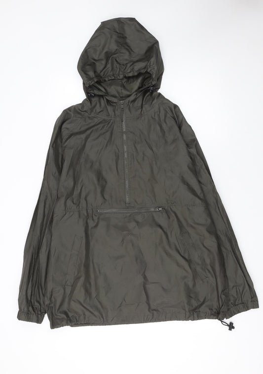 Modern Casuals Men’s Green Hooded Anorak Jacket M Waterproof Windproof