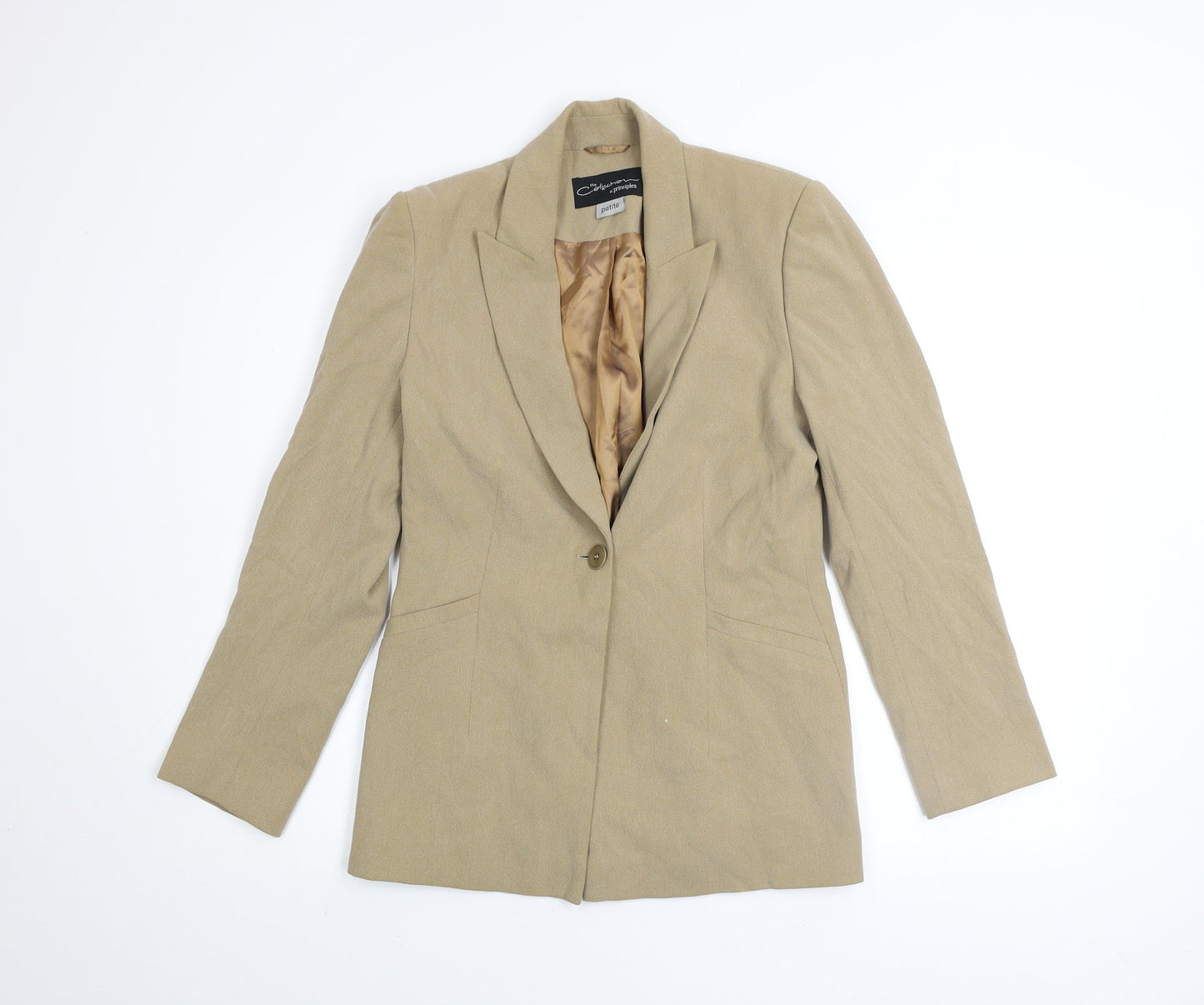 Womens UK Size 10 Principles Petites Beige Blazer
