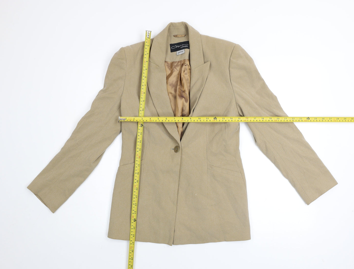 Womens UK Size 10 Principles Petites Beige Blazer
