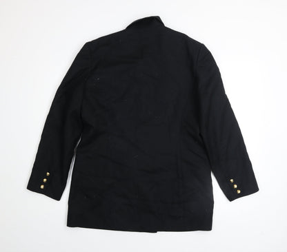 JFW Classics Womens Black Wool Blazer Size 14 Double Breasted Smart Jacket