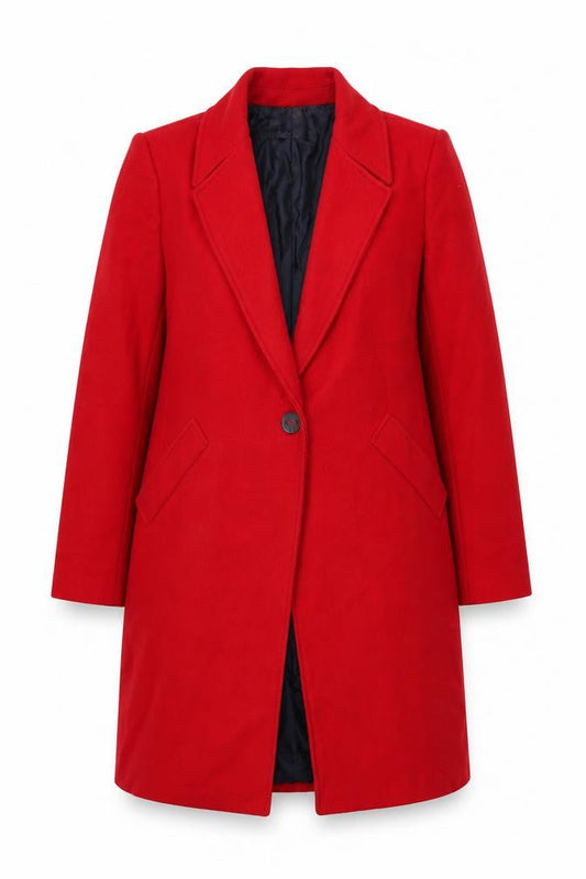 Womens UK Size 12 Zara Basic Red Overcoat