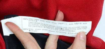 Womens UK Size 12 Zara Basic Red Overcoat