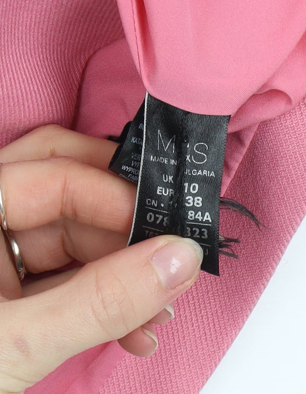 Womens UK Size 10 Marks and Spencer Pink Overcoat