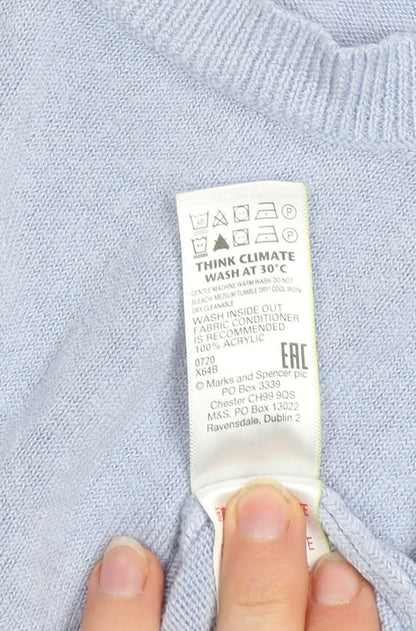 Womens UK Size 12 Marks and Spencer Blue Pullover Jumper