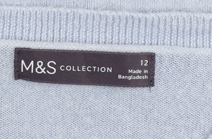 Womens UK Size 12 Marks and Spencer Blue Pullover Jumper