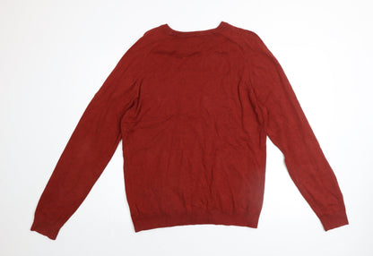 Mens UK Size L NEXT Red Pullover Jumper