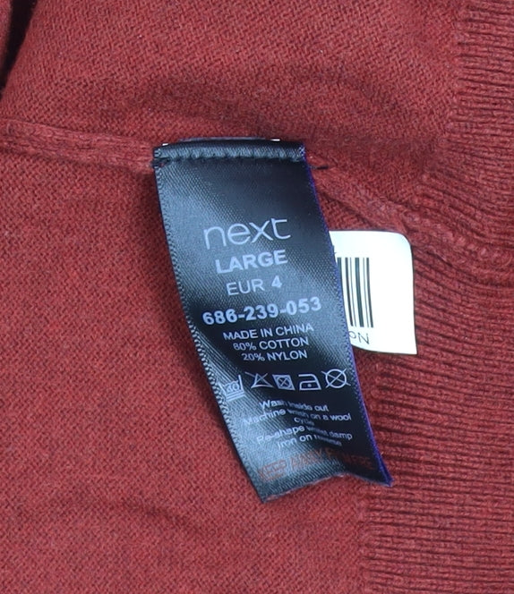 Mens UK Size L NEXT Red Pullover Jumper