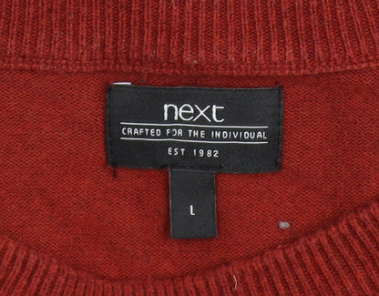 Mens UK Size L NEXT Red Pullover Jumper