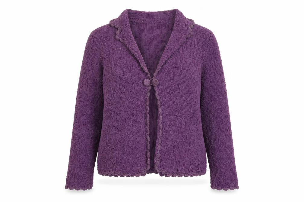 Womens UK Size 12 Poppy Purple Cardigan Jumper