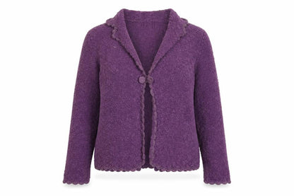 Womens UK Size 12 Poppy Purple Cardigan Jumper