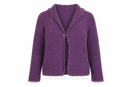 Womens UK Size 12 Poppy Purple Cardigan Jumper
