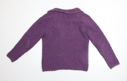 Womens UK Size 12 Poppy Purple Cardigan Jumper