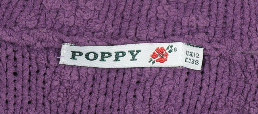 Womens UK Size 12 Poppy Purple Cardigan Jumper