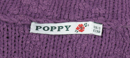 Womens UK Size 12 Poppy Purple Cardigan Jumper