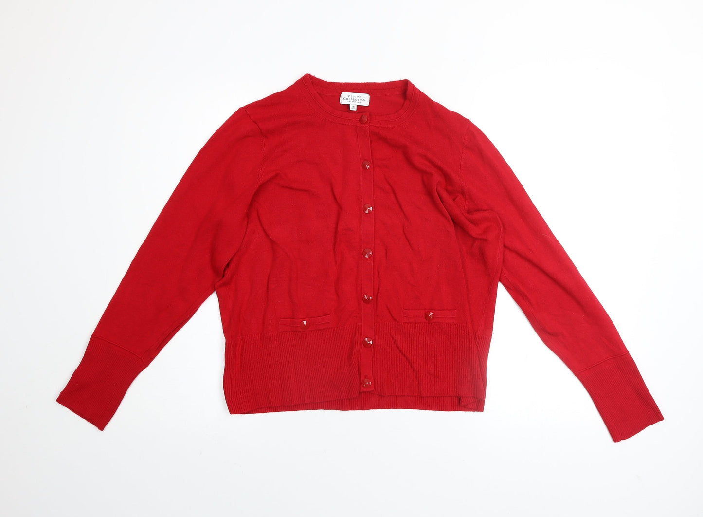 Womens UK Size 18 Debenhams Red Cardigan Jumper