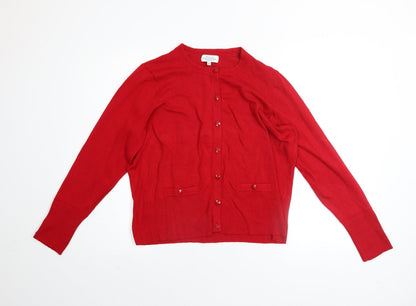 Womens UK Size 18 Debenhams Red Cardigan Jumper