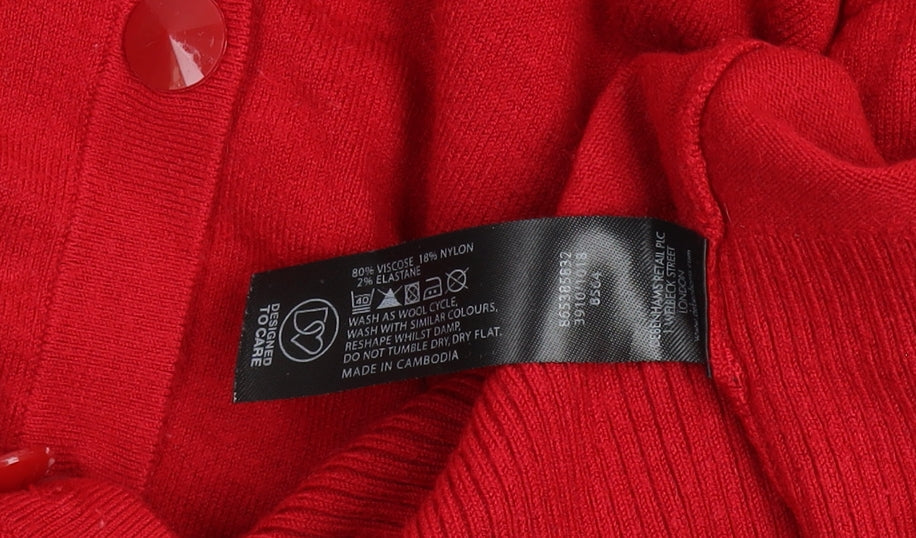 Womens UK Size 18 Debenhams Red Cardigan Jumper
