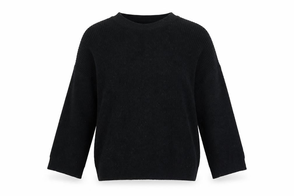 Womens UK Size M-L Pull & Bear Black Pullover Jumper
