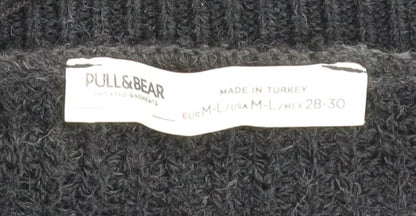 Womens UK Size M-L Pull & Bear Black Pullover Jumper