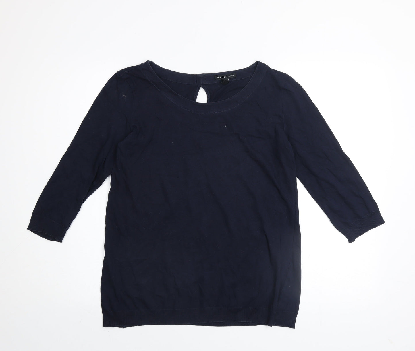 Womens UK Size S Mango Blue Basic Blouse