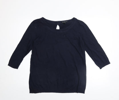 Womens UK Size S Mango Blue Basic Blouse