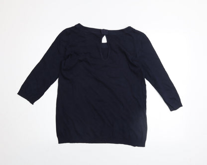 Womens UK Size S Mango Blue Basic Blouse